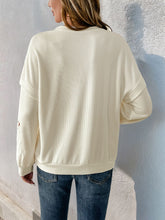 Perfee Cutout Round Neck Long Sleeve Sweatshirt OutfitFlow